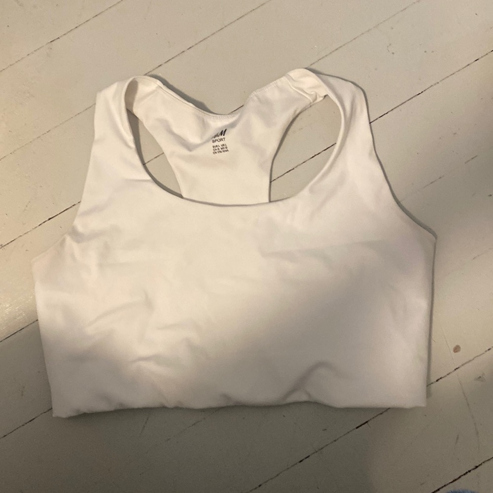 H&M white sports bra size L